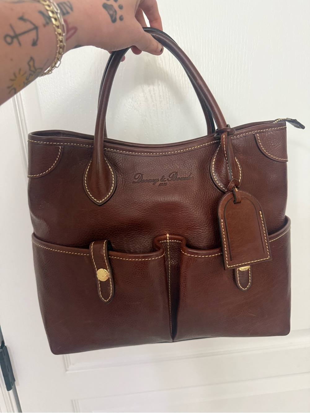 Vintage Dooney & Bourke Florentine Vacchetta Shoulder Bag